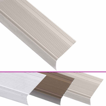 Stair Nosings in L-shape 5 pcs Aluminium 90 cm Champagne