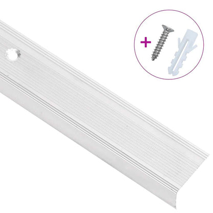 Stair Nosings in L-shape 5 pcs Aluminium 100 cm Silver