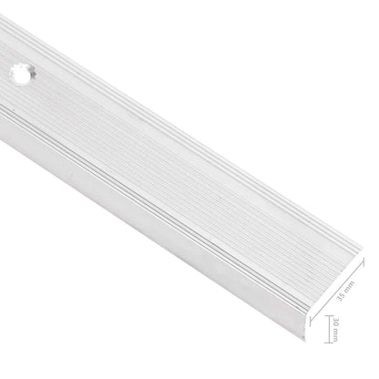 Stair Nosings in L-shape 5 pcs Aluminium 100 cm Silver