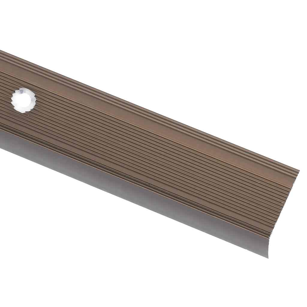 Stair Nosings in L-shape 5 pcs Aluminium 100 cm Brown