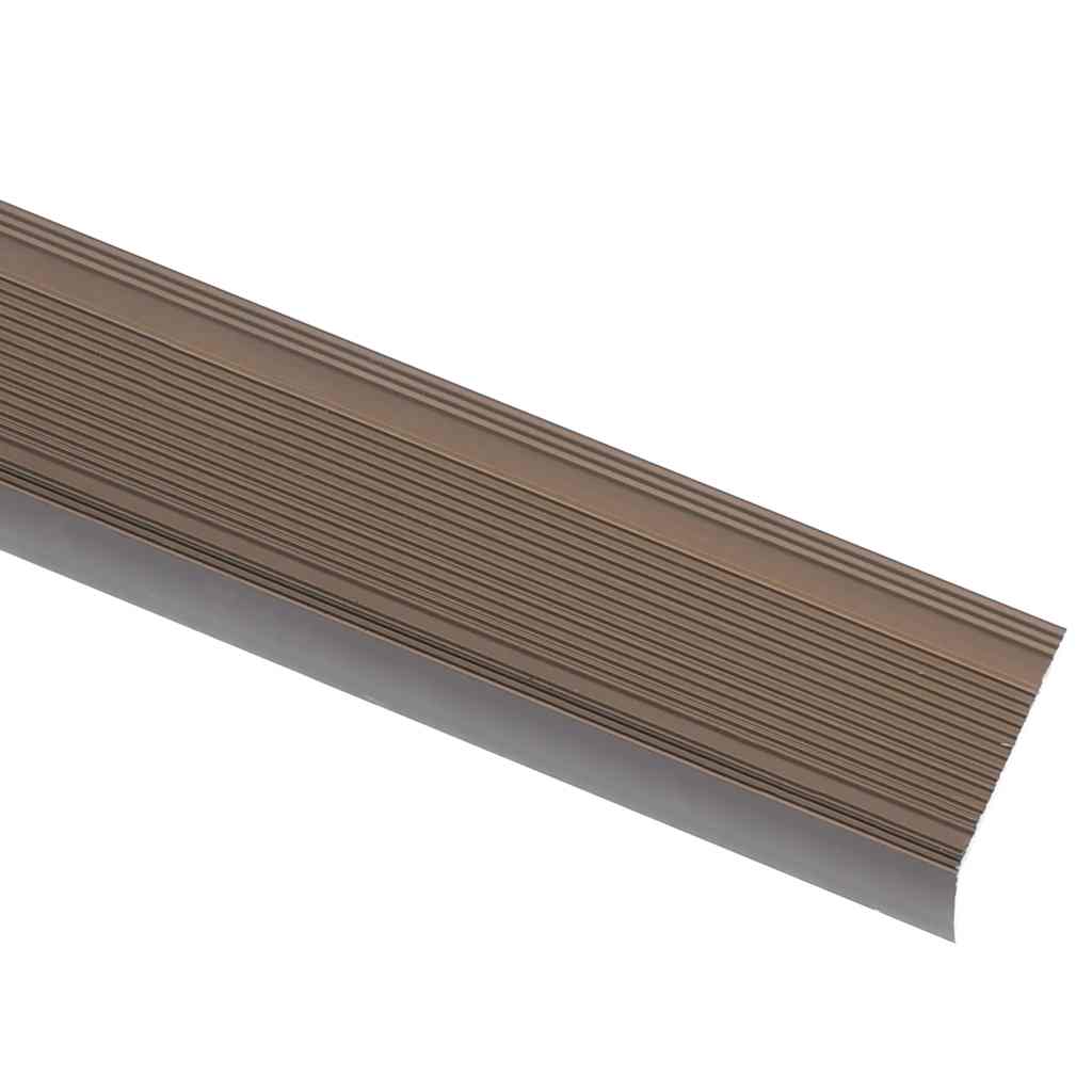 Stair Nosings in L-shape 15 pcs Aluminium 100 cm Brown