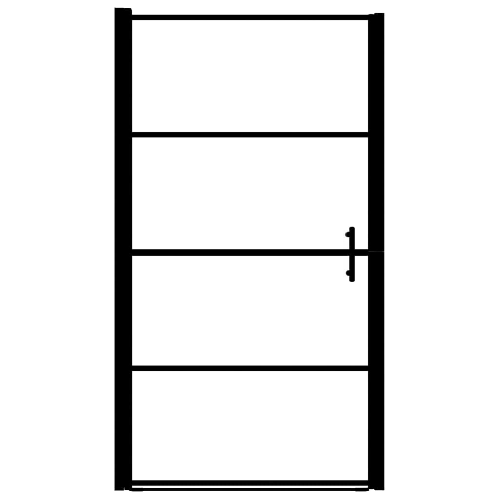 Shower Door Tempered Glass 100x178 cm Black
