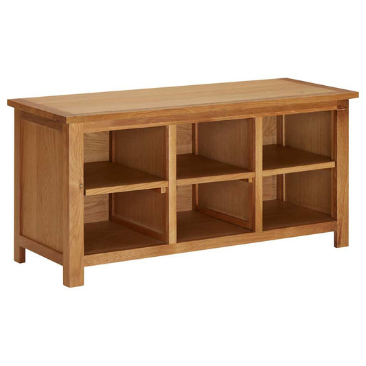 Shoe Rack | Natural Oak | Solid Oak Wood, MDF | Medium | Shoe Rack