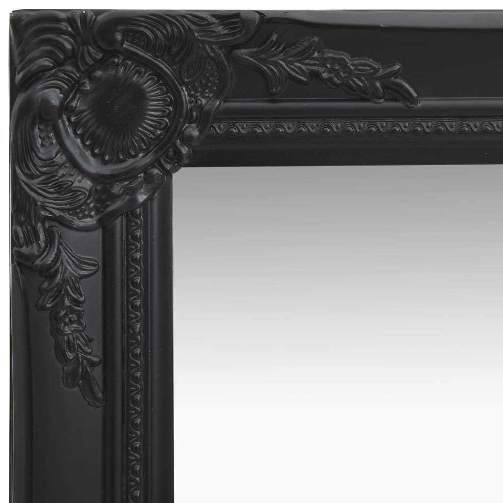 Wall Mirror Baroque Style 40x40 cm Black