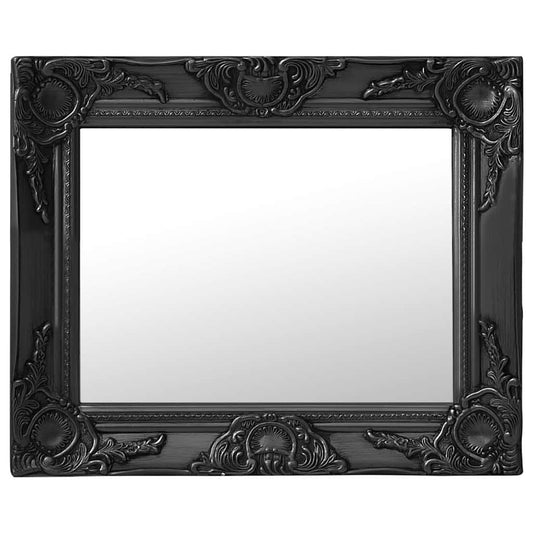 Wall Mirror | Black | Wood, glass, engineered wood | 50x40 cm