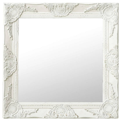 320312 vidaXL Wall Mirror Baroque Style 50x50 cm White