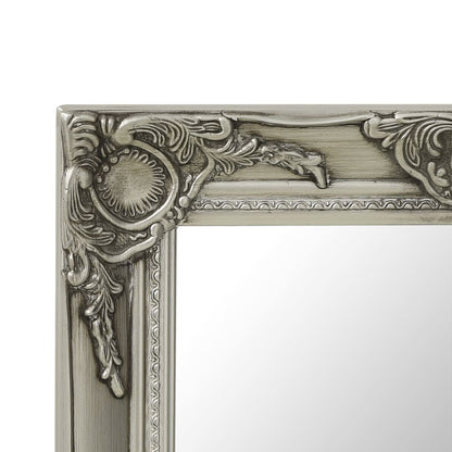 Wall Mirror Baroque Style 50x50 cm Silver