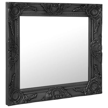 Wall Mirror Baroque Style 50x50 cm Black