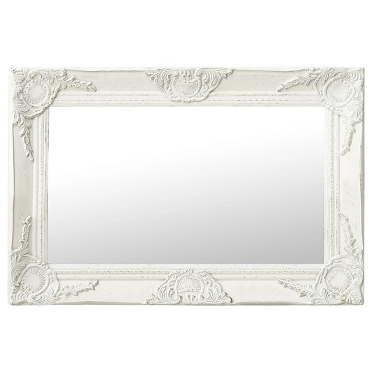Wall Mirror | White | Wood, Glass, Engineered Wood | 60x40 cm