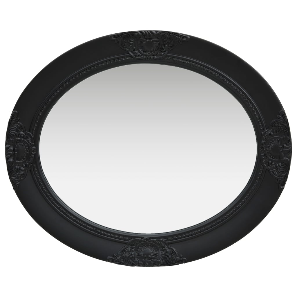 Wall Mirror Baroque Style 19.7"x23.6" Black