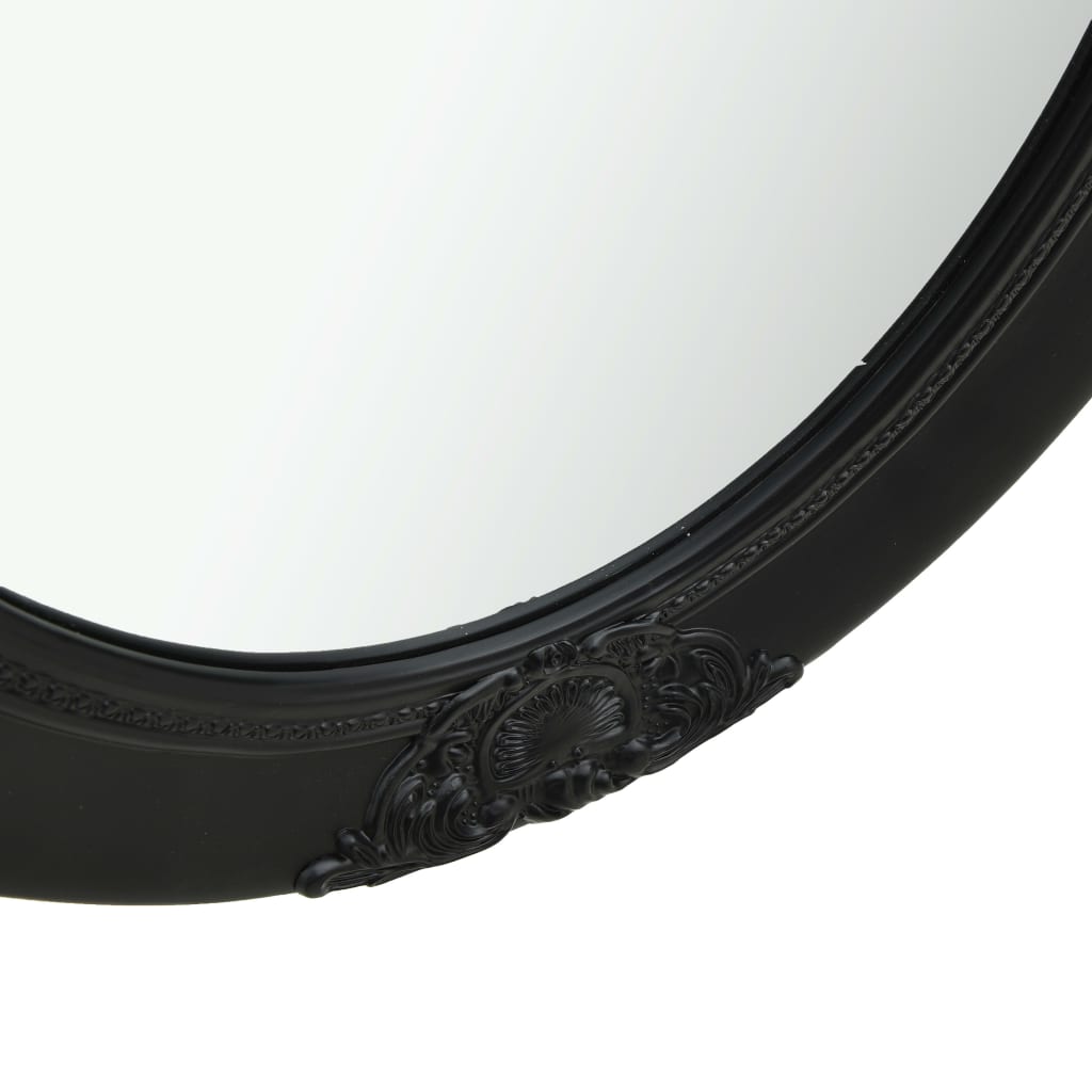 Wall Mirror Baroque Style 19.7"x23.6" Black