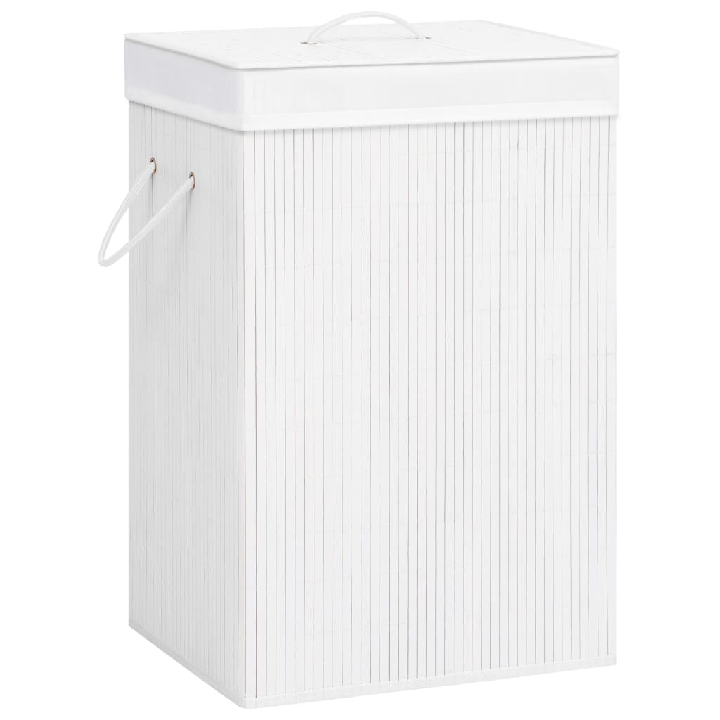 Bamboo Laundry Basket White 72 L