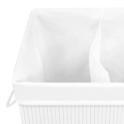 Bamboo Laundry Basket White 72 L