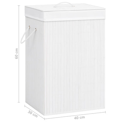 Bamboo Laundry Basket White 72 L