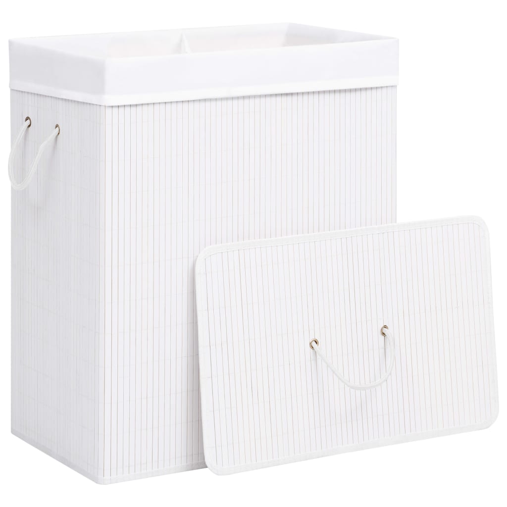 Bamboo Laundry Basket White 100 L