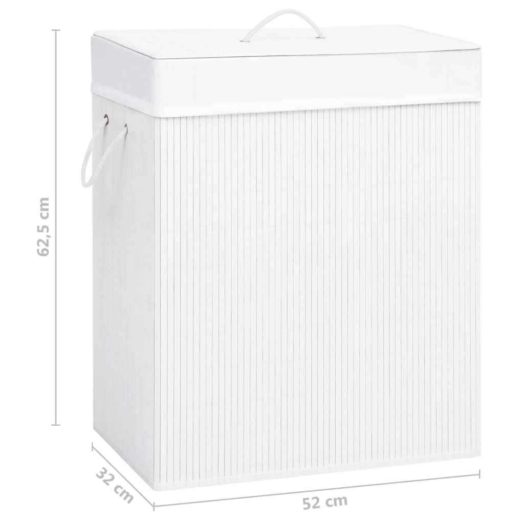 Bamboo Laundry Basket White 100 L