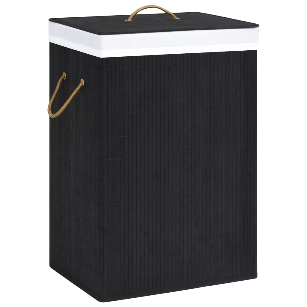 Bamboo Laundry Basket Black 72 L