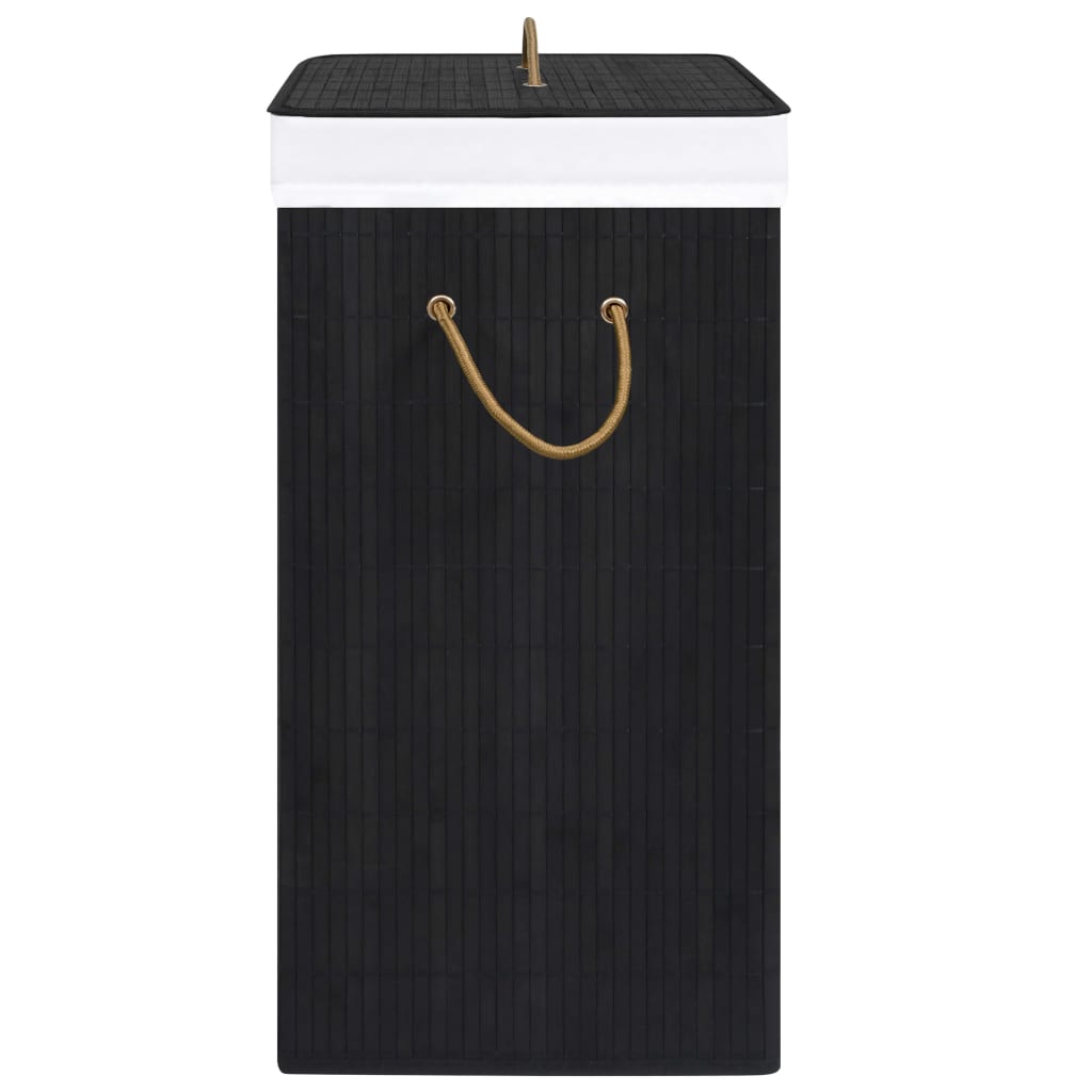 Bamboo Laundry Basket Black 72 L