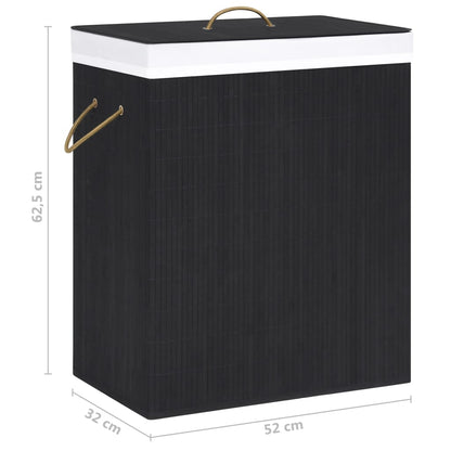 Bamboo Laundry Basket Black 100 L