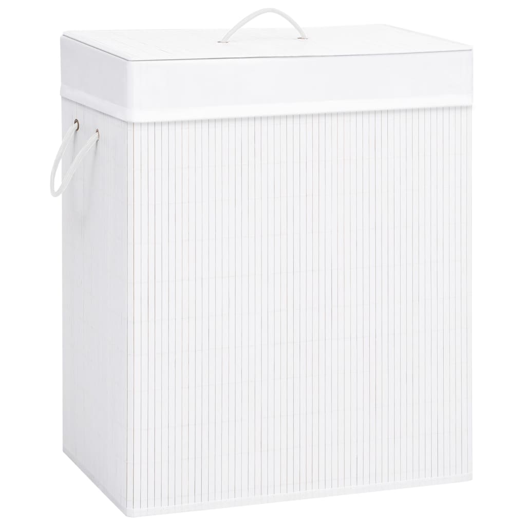 Bamboo Laundry Basket White 83 L