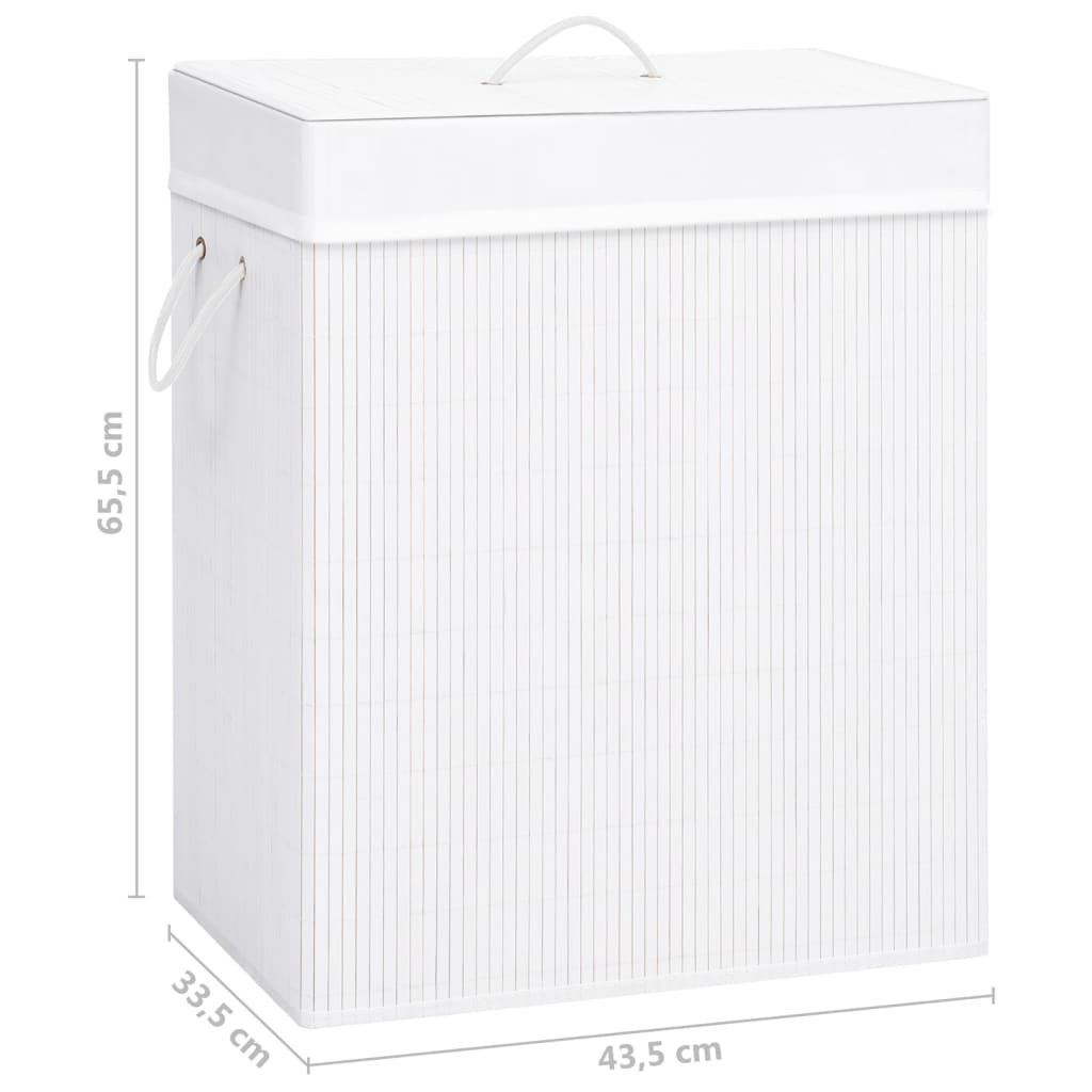 Bamboo Laundry Basket White 83 L