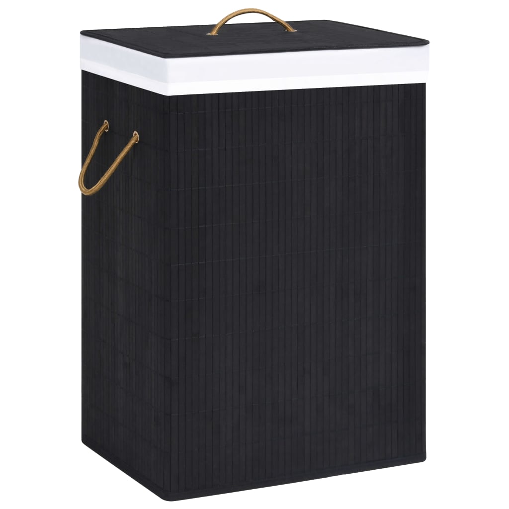 Bamboo Laundry Basket Black