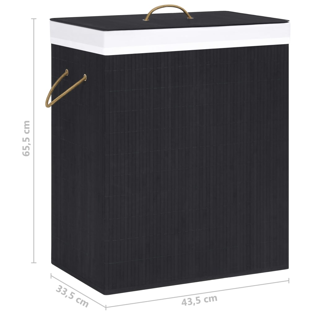 Bamboo Laundry Basket Black 83 L