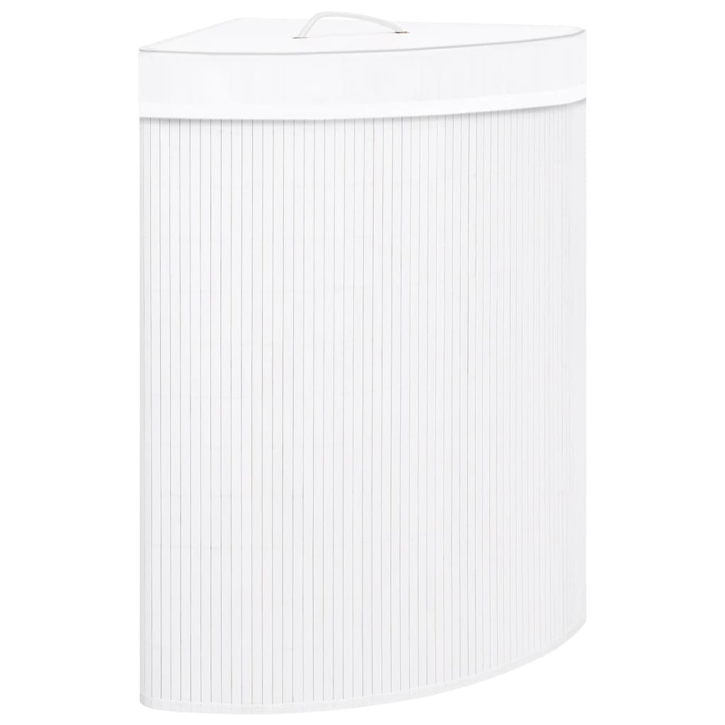 Bamboo Corner Laundry Basket White 60 L