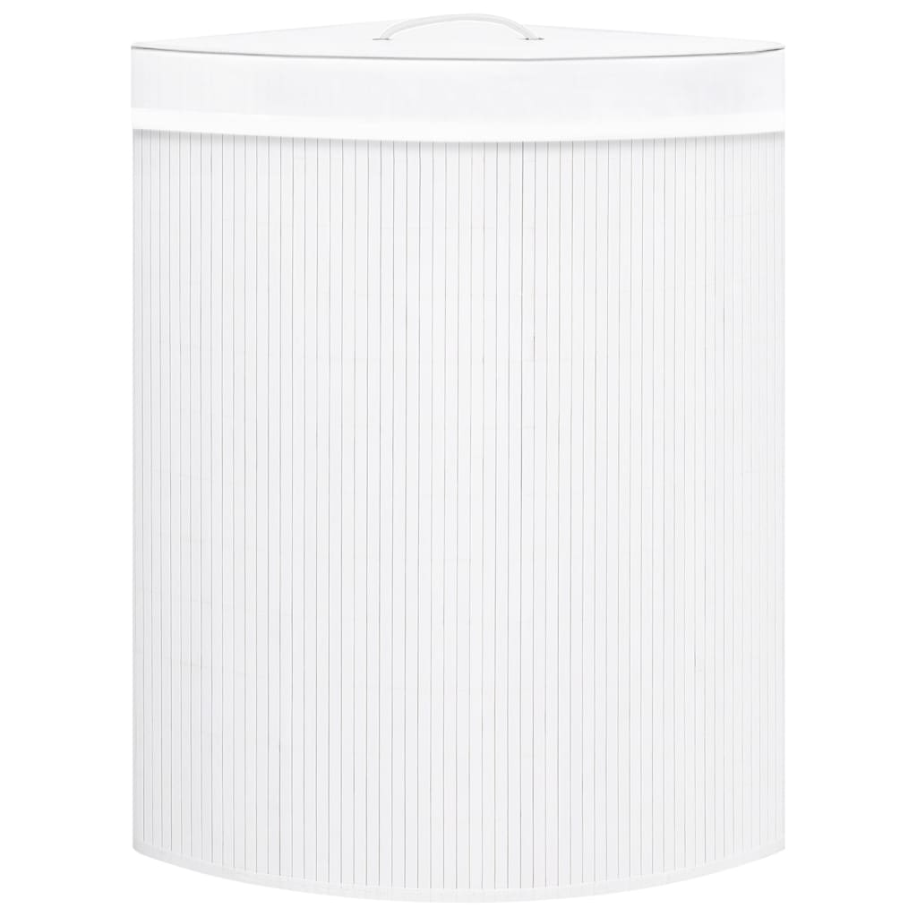 Bamboo Corner Laundry Basket White 60 L