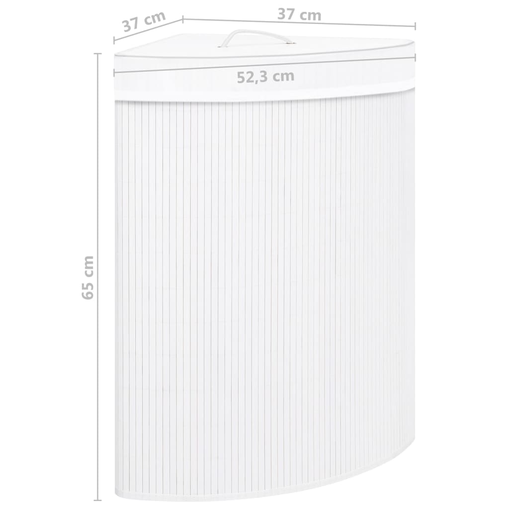 Bamboo Corner Laundry Basket White 60 L