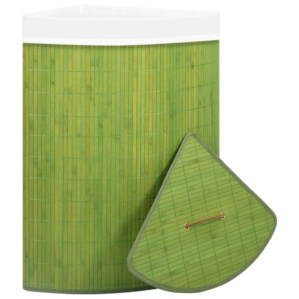 Bamboo Corner Laundry Basket Green 60 L