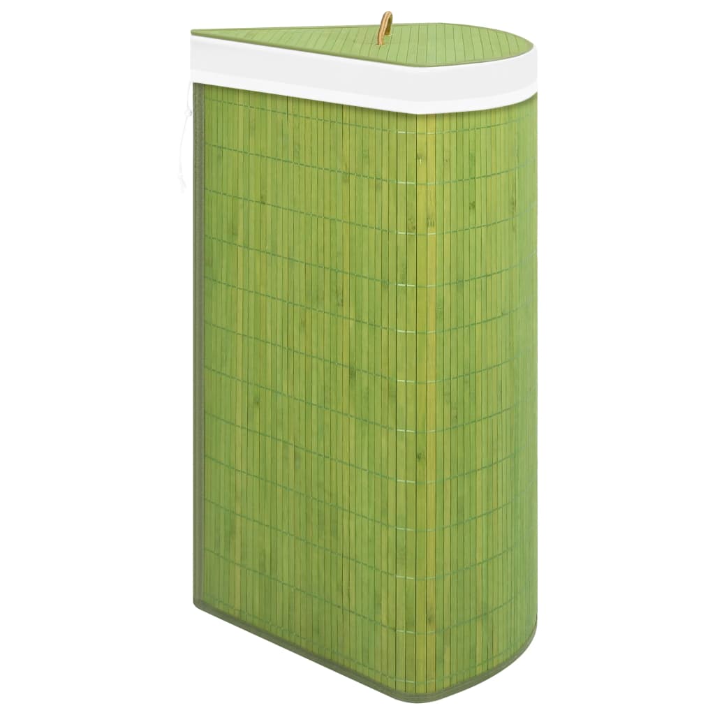 Bamboo Corner Laundry Basket Green 60 L