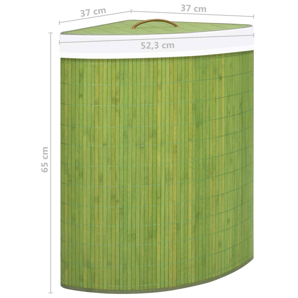 Bamboo Corner Laundry Basket Green 60 L