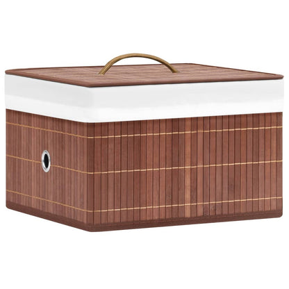 Bamboo Storage Boxes 4 pcs Brown