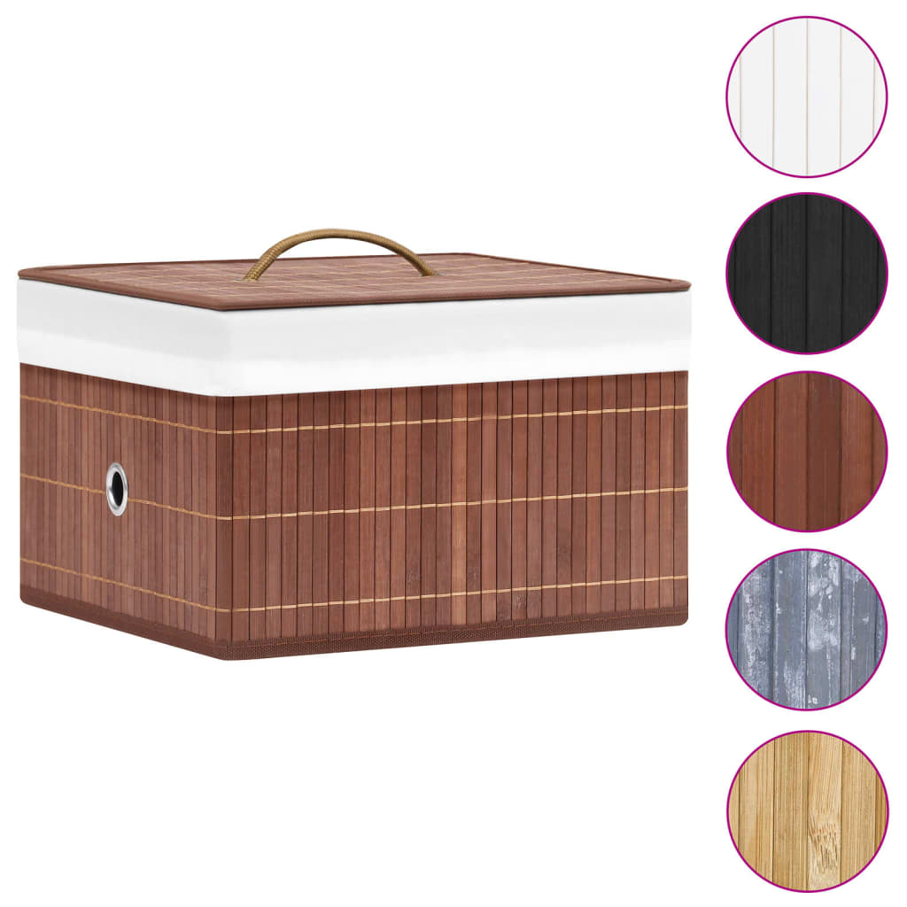 Bamboo Storage Boxes 4 pcs Brown