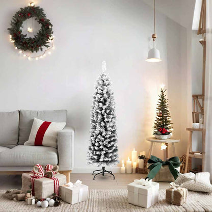 Artificial Christmas Tree | Green | PVC, Steel | Slim | Ornaments