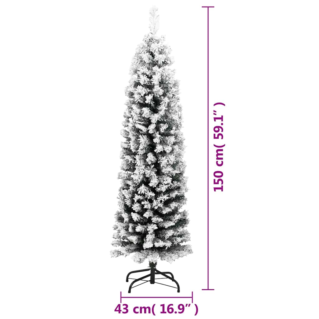 Artificial Christmas Tree | Green | PVC, Steel | Slim | Ornaments