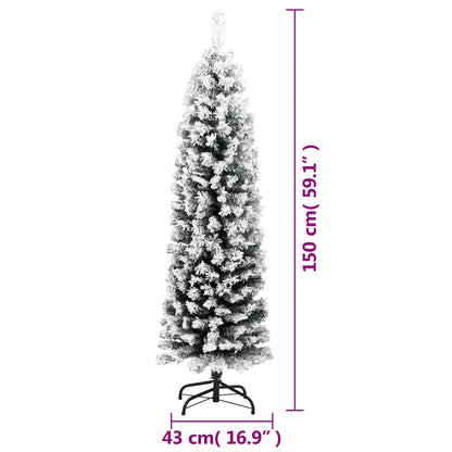 Artificial Christmas Tree | Green | PVC, Steel | Slim | Ornaments