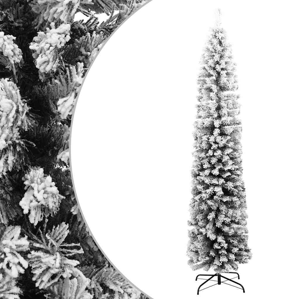Artificial Christmas Tree | Green with flocked white snow | PVC, Steel
