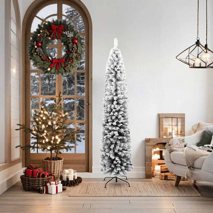 Artificial Christmas Tree | Green with flocked white snow | PVC, Steel