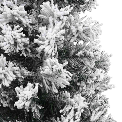 Fake Xmas Tree | Green with White Snow Flocking | PVC, Steel | Slim