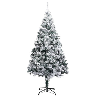 Artificial Christmas Tree with Flocked Snow Green 240 cm PVC