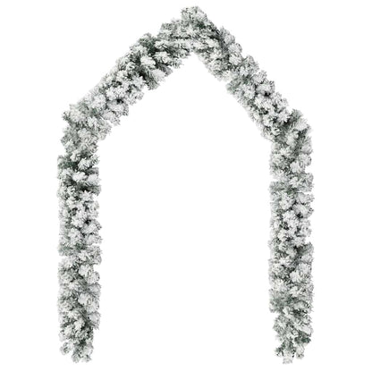 Christmas Garland | Green with white snow flocking | PVC | 5 m length