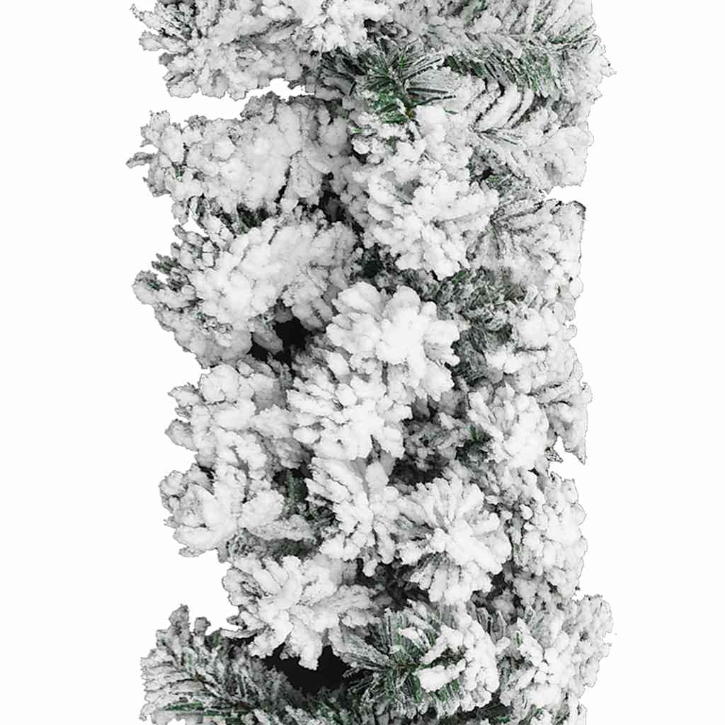 320969 vidaXL Christmas Garland with Flocked Snow Green 20 m PVC