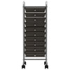 10-Drawer Mobile Storage Trolley Black Plastic