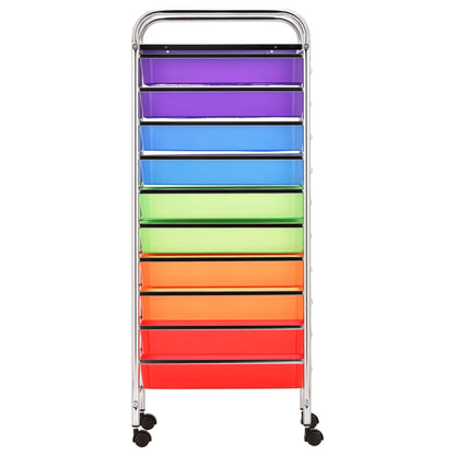 XXL 15-Drawer Mobile Storage Trolley Multicolour Plastic