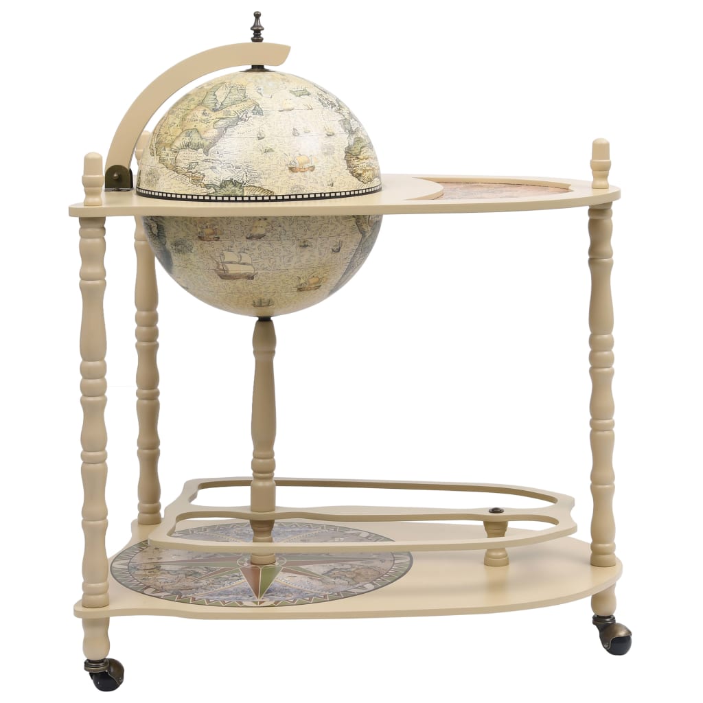 Freestanding Globe Bar Wind Stand Eucalyptus Wood Green