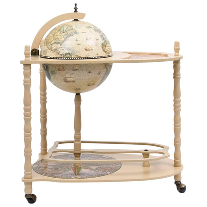 Freestanding Globe Bar Wind Stand Eucalyptus Wood Green