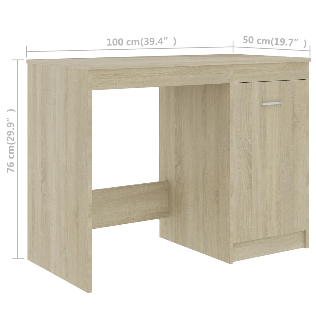 Desk Sonoma Oak Engineered Wood Medium Computer Desk