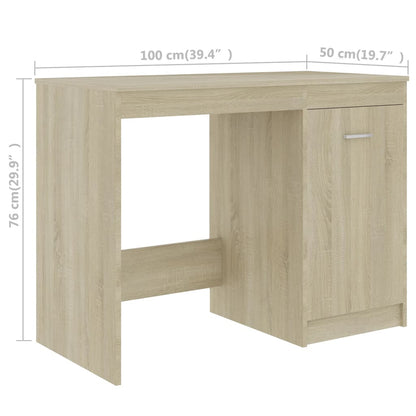 Desk Sonoma Oak Engineered Wood Medium Computer Desk